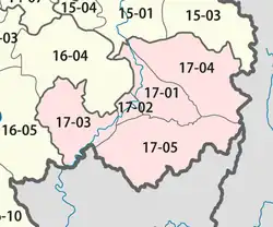 Carte des districts de la province d'Attapeu