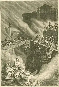 Vue d'artiste de l'attaque finale sur Carthage