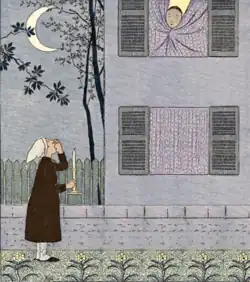 Illustration de la chanson Au clair de la lune.