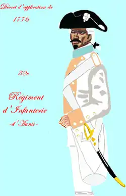 Régiment d'Aunis de 1776 à 1779