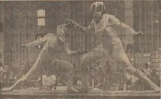 Aurora Dan (à gauche) face à Anna Dimitrenko (à droite) en 1981.