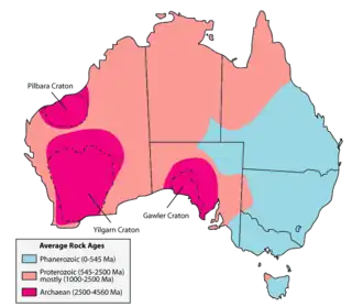 Âge des roches australiennes