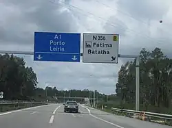 L'autoroute A1 à proximité de Fátima.