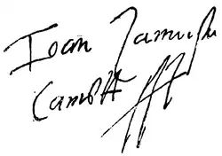 signature de Jan Zamoyski