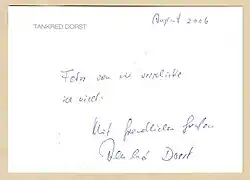 Signature de Tankred Dorst