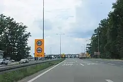 L’autoroute A3 près du poste-frontière Batrovci (SRB / HR).