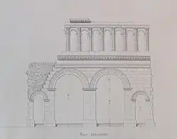 La porte d'Arroux ; relevé de Jean Roidot-Déléage (XIXe siècle).