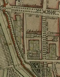 La rue sur le plan Coutant de 1775.