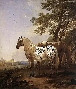 Nicolaes Berchem, Paysage avec deux chevaux, v.1655-1660, huile sur panneau, 62 x 54,5 cm.