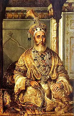 Bahadur Shah II, dernier empereur moghol de l'Inde (1838-1857).