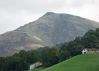 Vue de la montagne de Munhoa depuis la table d'orientation d'Oronoz Alde à Saint-Étienne-de-Baïgorry.