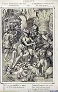 Bajazeth enfermé dans une cage de fer (lith. du Bülow, 1860)