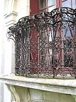 Balcon vénitien vers 1600, château d'Ambleville (Val-d'Oise).