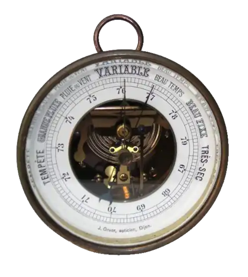 Baromètre anéroïde, début XXe&nbsp;siècle.