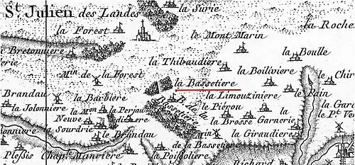 Coupure d'une carte de Cassini