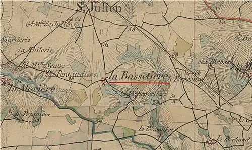 Coupure d'une carte d'état-major