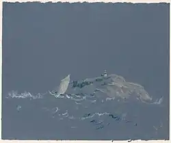 Bear Island Light, pastel sur papier vélin bleu (26 x 31.6 cm).