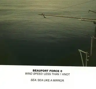 Echelle de Beaufort, force 0