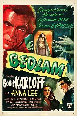 Description de l'image Bedlam (1945 poster).jpg.