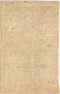 Reproduction du Testament d'Heiligenstadt