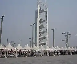 Rue de Beijing aux alentours du Stade national de Pékin.