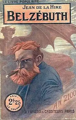 Couverture du roman Belzébuth représentant un homme roux barbu avec un cigare en bouche.