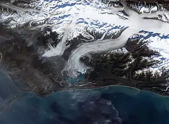 Vue satellite du glacier