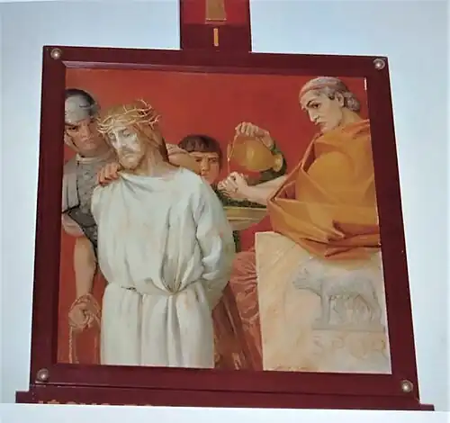 Chemin de croix, station 1, église de Bernot, 1925