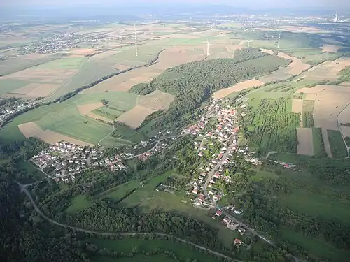 Vue aérienne du village