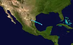 Parcours de la tempête tropicale Beryl