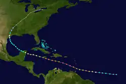 Trajectoire de Beryl.