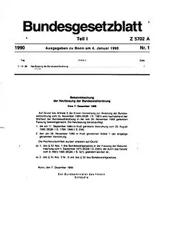 Image illustrative de l’article Bundesgesetzblatt