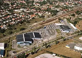 L'usine à gaz suédoise Lindab le long de la route principale 1 à Biatorbágy.