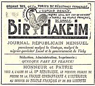Image illustrative de l’article Bir-Hakeim (journal clandestin)