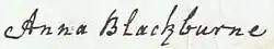 signature d'Anna Blackburne