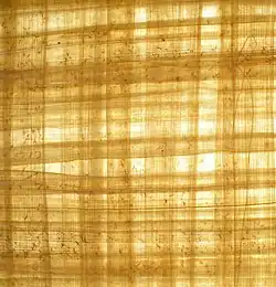 Feuille en papyrus du XXIe&nbsp;siècle.