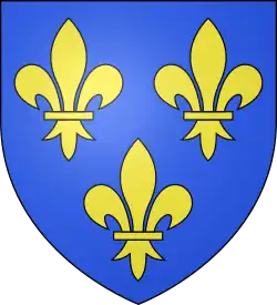 Armoiries attribuées à Clovis après son baptême, issues des trois crapauds de son précédent blason.
