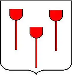 Il s'agit des armes de la famille du Fournet - D'argent à trois pelles de four de gueule