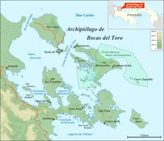 Carte de l'archipel de Bocas del Toro.