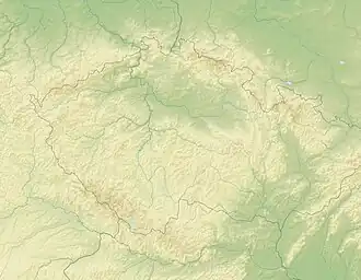 Carte topographique des chaînes montagneuses du massif de Bohême.