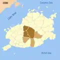 Localisation des Chocolate Hills sur la carte de Bohol.