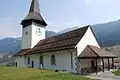 Vue de l'église de Boltigen, reconstruite en 1840