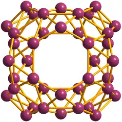 Borosphérène B40, étudié par exemple pour stocker l'hydrogène.