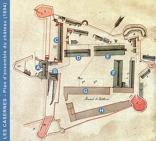Plan d’ensemble du château (1894).