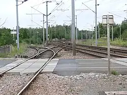 La bifurcation de Breteuil-Embranchement, vue en 2008 : à gauche, l'embranchement vers Breteuil-Ville.