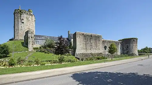 Le donjon et les remparts vus de l'extérieur.