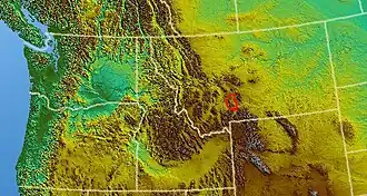 Carte de localisation du chaînon Bridger.