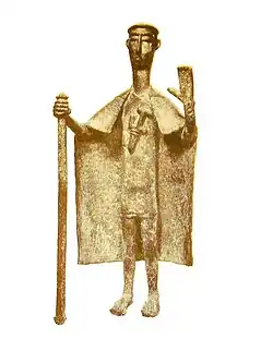 Sculpture en bronze d'un chef nuragique.