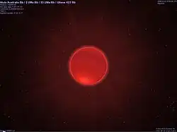 Une naine brune rougeâtre sombre rayonnant légèrement