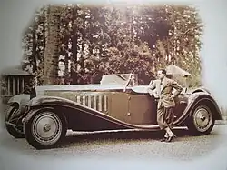 Jean Bugatti et sa Bugatti Royale Roadster Esders de 1932.